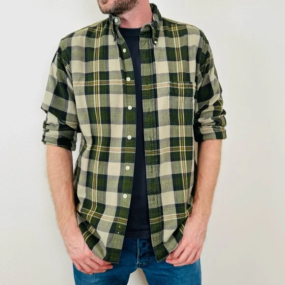 Britches Outdoor Oxford Shirt Plaid Button Down Cotton Casual - Picture 3 of 7